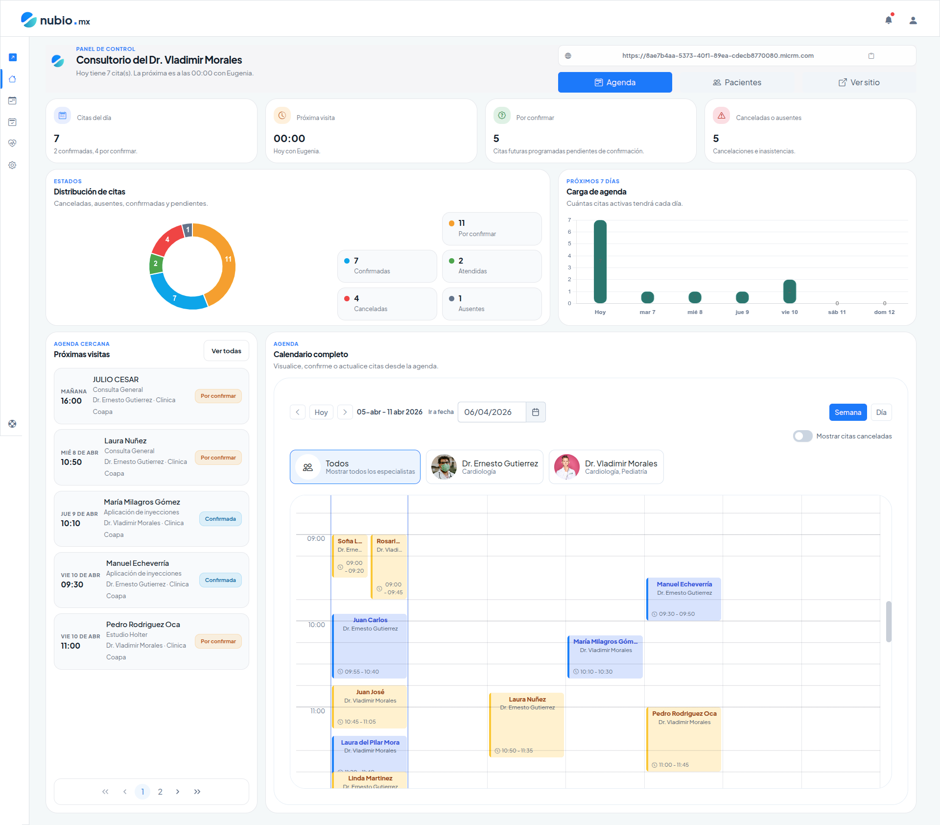 Vista previa de sitio profesional con informacion de servicios