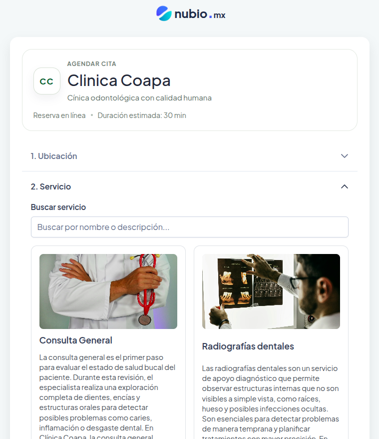 Agenda médica en línea con opción de autoagenda para pacientes