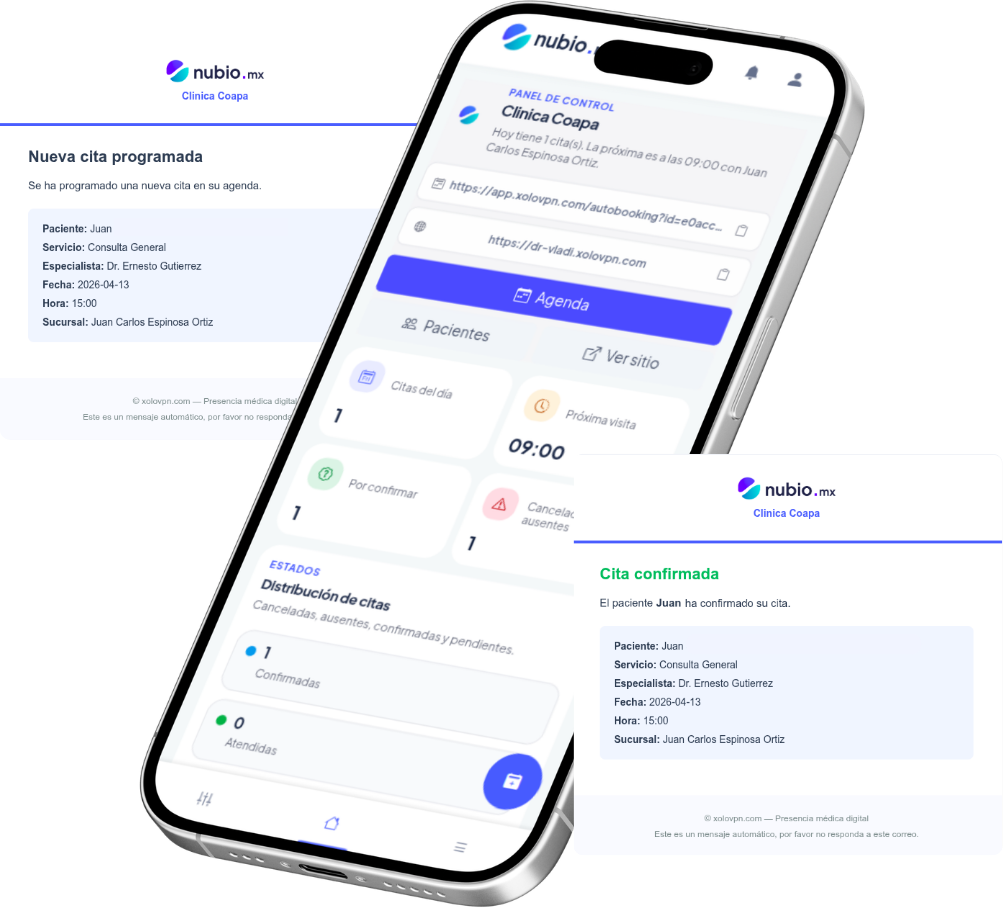 Vista previa movil de landing page para profesionales de la salud